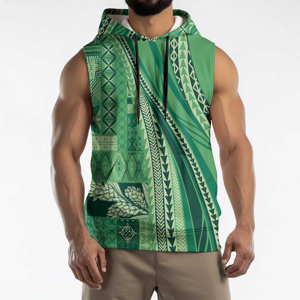 Pasifika Women's Day - Samoa Siapo Malu Tattoo Inspired Sleeveless Hoodie Jade LT7 - Polynesian Pride