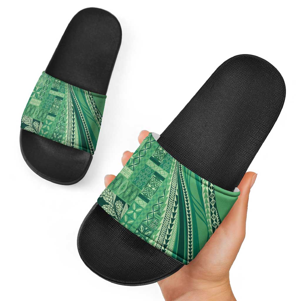 Pasifika Women's Day - Samoa Siapo Malu Tattoo Inspired Slide Sandals Jade