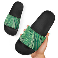 Pasifika Women's Day - Samoa Siapo Malu Tattoo Inspired Slide Sandals Jade