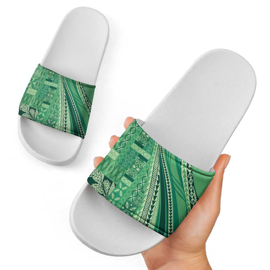Pasifika Women's Day - Samoa Siapo Malu Tattoo Inspired Slide Sandals Jade
