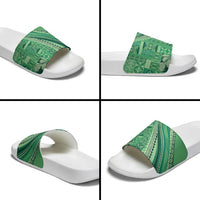 Pasifika Women's Day - Samoa Siapo Malu Tattoo Inspired Slide Sandals Jade