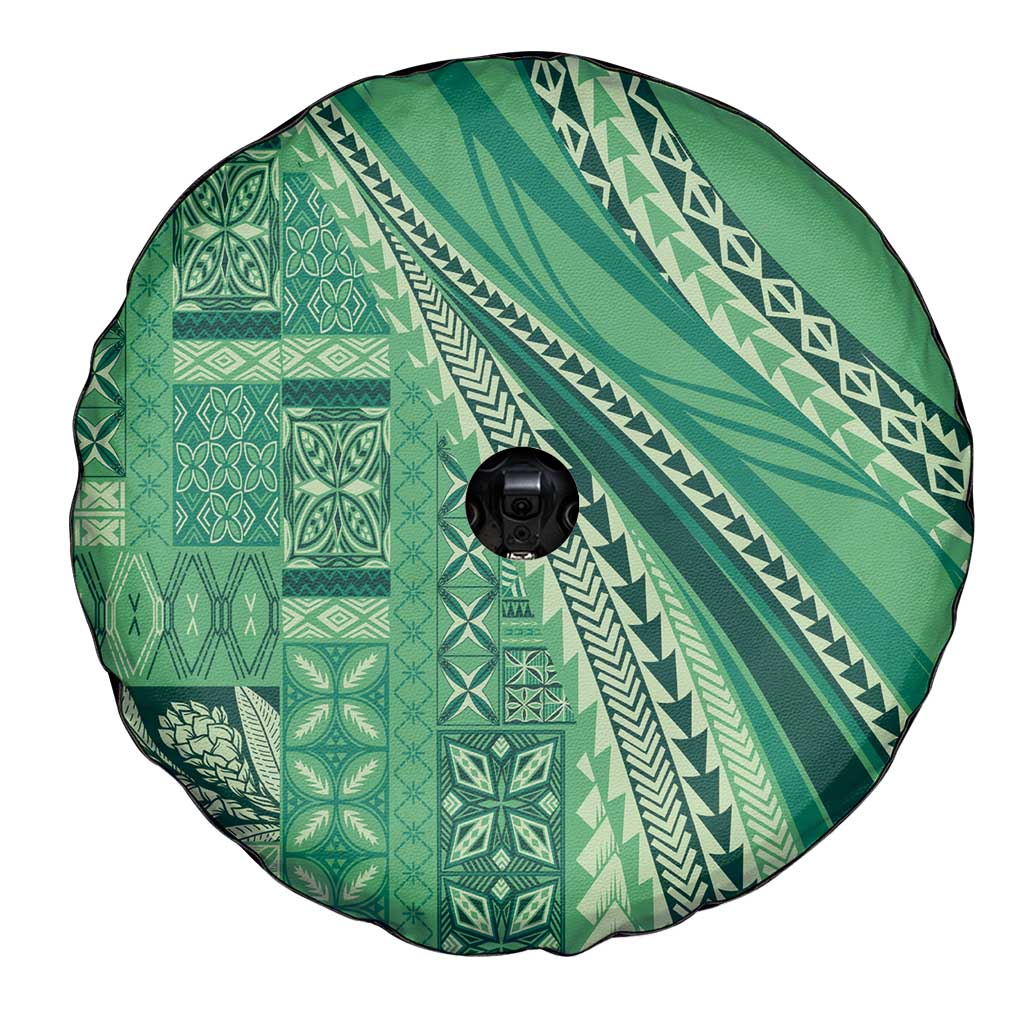 Pasifika Women's Day - Samoa Siapo Malu Tattoo Inspired Spare Tire Cover Jade LT7 - Polynesian Pride