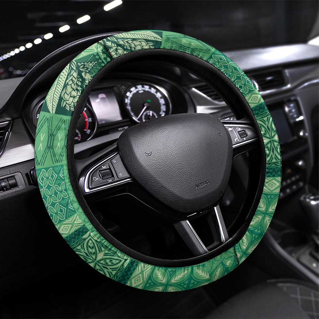 Pasifika Women's Day - Samoa Siapo Malu Tattoo Inspired Steering Wheel Cover Jade LT7 Universal Fit Jade - Polynesian Pride