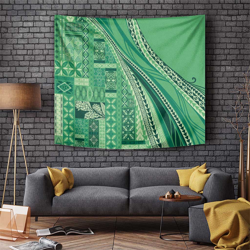 Pasifika Women's Day - Samoa Siapo Malu Tattoo Inspired Tapestry Jade LT7 Jade - Polynesian Pride