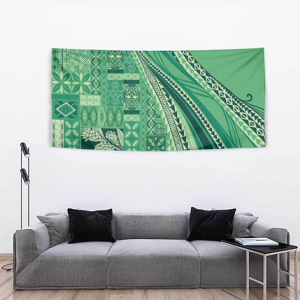 Pasifika Women's Day - Samoa Siapo Malu Tattoo Inspired Tapestry Jade LT7 - Polynesian Pride