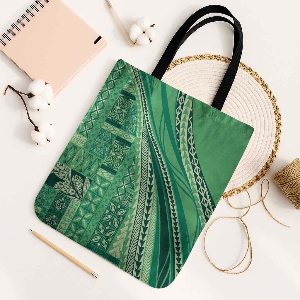 Pasifika Women's Day - Samoa Siapo Malu Tattoo Inspired Tote Bag Jade LT7 Black Strap One Size Jade - Polynesian Pride