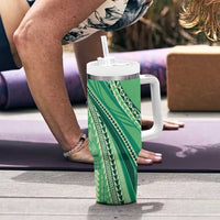 Pasifika Women's Day - Samoa Siapo Malu Tattoo Inspired Tumbler With Handle Jade LT7 - Polynesian Pride