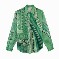 Pasifika Women's Day - Samoa Siapo Malu Tattoo Inspired Women Casual Shirt Jade LT7 - Polynesian Pride