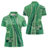 Pasifika Women's Day - Samoa Siapo Malu Tattoo Inspired Women Polo Shirt Jade LT7 - Polynesian Pride