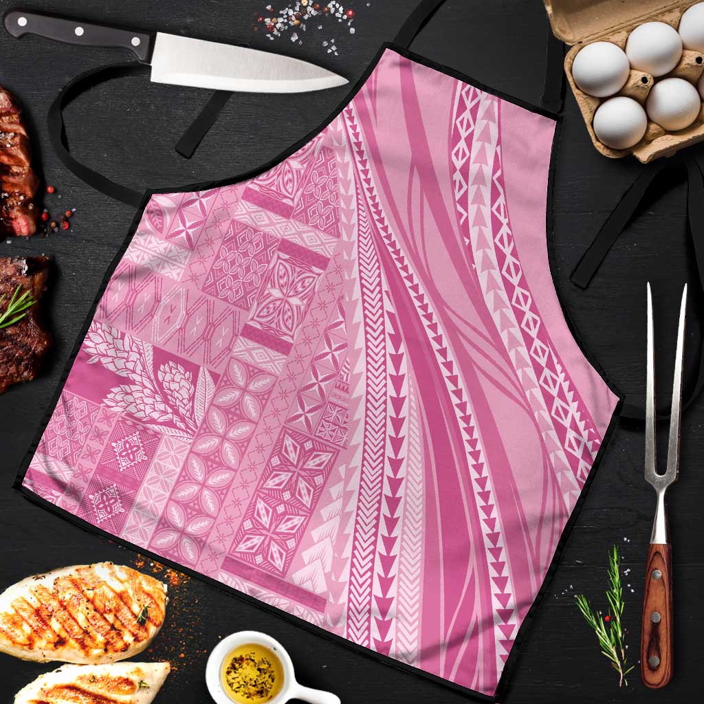 Pasifika Women's Day - Samoa Siapo Malu Tattoo Inspired Apron Pink LT7 Pink - Polynesian Pride