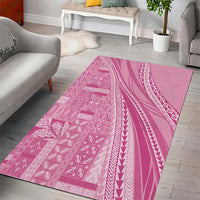 Pasifika Women's Day - Samoa Siapo Malu Tattoo Inspired Area Rug Pink LT7 - Polynesian Pride