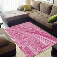 Pasifika Women's Day - Samoa Siapo Malu Tattoo Inspired Area Rug Pink LT7 - Polynesian Pride