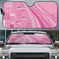 Pasifika Women's Day - Samoa Siapo Malu Tattoo Inspired Auto Sun Shade Pink LT7 Pink - Polynesian Pride