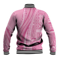 Pasifika Women's Day - Samoa Siapo Malu Tattoo Inspired Baseball Jacket Pink LT7 - Polynesian Pride