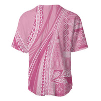 Pasifika Women's Day - Samoa Siapo Malu Tattoo Inspired Baseball Jersey Pink LT7 - Polynesian Pride