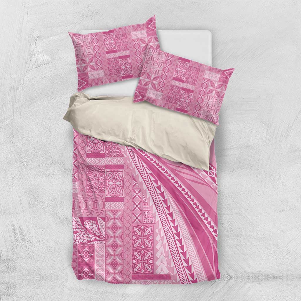 Pasifika Women's Day - Samoa Siapo Malu Tattoo Inspired Bedding Set Pink LT7 US Twin 172cm x 218cm Pink - Polynesian Pride