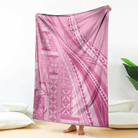 Pasifika Women's Day - Samoa Siapo Malu Tattoo Inspired Blanket Pink LT7 - Polynesian Pride