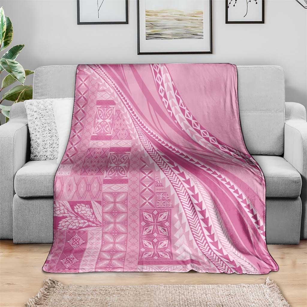Pasifika Women's Day - Samoa Siapo Malu Tattoo Inspired Blanket Pink LT7 - Polynesian Pride