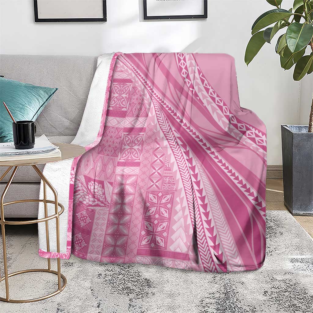 Pasifika Women's Day - Samoa Siapo Malu Tattoo Inspired Blanket Pink LT7 - Polynesian Pride