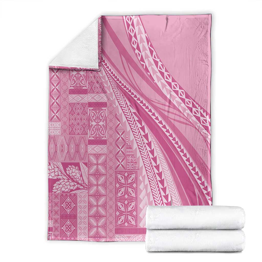 Pasifika Women's Day - Samoa Siapo Malu Tattoo Inspired Blanket Pink LT7 - Polynesian Pride