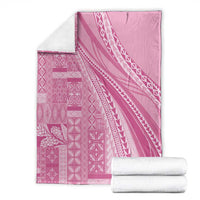 Pasifika Women's Day - Samoa Siapo Malu Tattoo Inspired Blanket Pink LT7 - Polynesian Pride