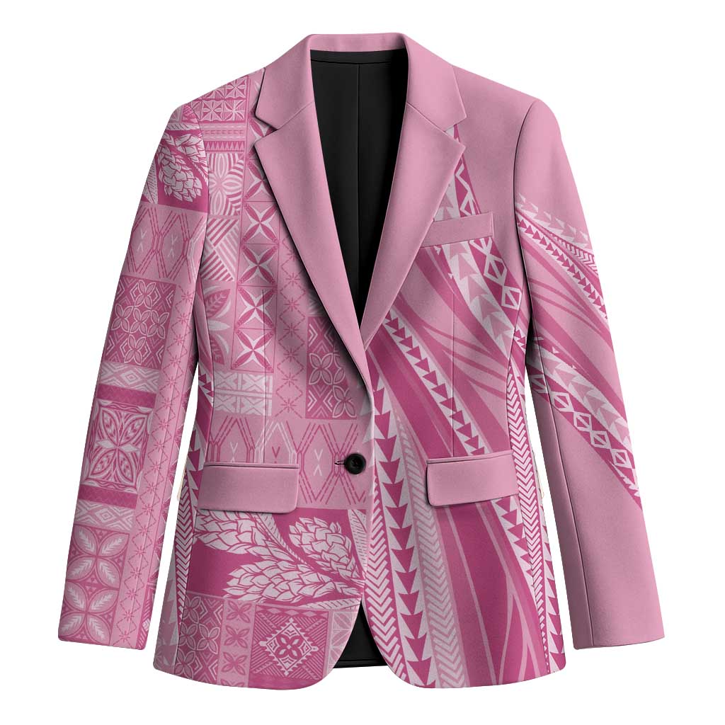 Pasifika Women's Day - Samoa Siapo Malu Tattoo Inspired Blazer Pink