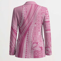 Pasifika Women's Day - Samoa Siapo Malu Tattoo Inspired Blazer Pink LT7 - Polynesian Pride