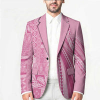 Pasifika Women's Day - Samoa Siapo Malu Tattoo Inspired Blazer Pink LT7 - Polynesian Pride
