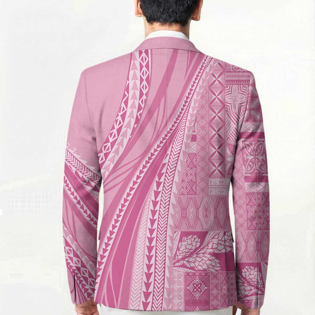 Pasifika Women's Day - Samoa Siapo Malu Tattoo Inspired Blazer Pink LT7 - Polynesian Pride
