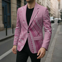 Pasifika Women's Day - Samoa Siapo Malu Tattoo Inspired Blazer Pink LT7 - Polynesian Pride
