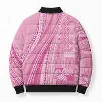Pasifika Women's Day - Samoa Siapo Malu Tattoo Inspired Bomber Puffer Jacket Pink LT7 - Polynesian Pride