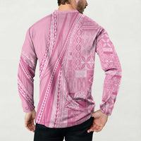 Pasifika Women's Day - Samoa Siapo Malu Tattoo Inspired Button Sweatshirt Pink LT7 - Polynesian Pride