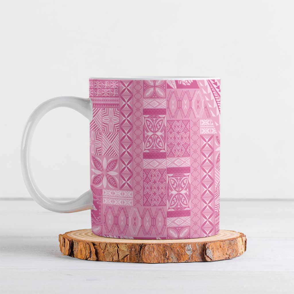 Pasifika Women's Day - Samoa Siapo Malu Tattoo Inspired Ceramic Mug Pink LT7 Pink - Polynesian Pride
