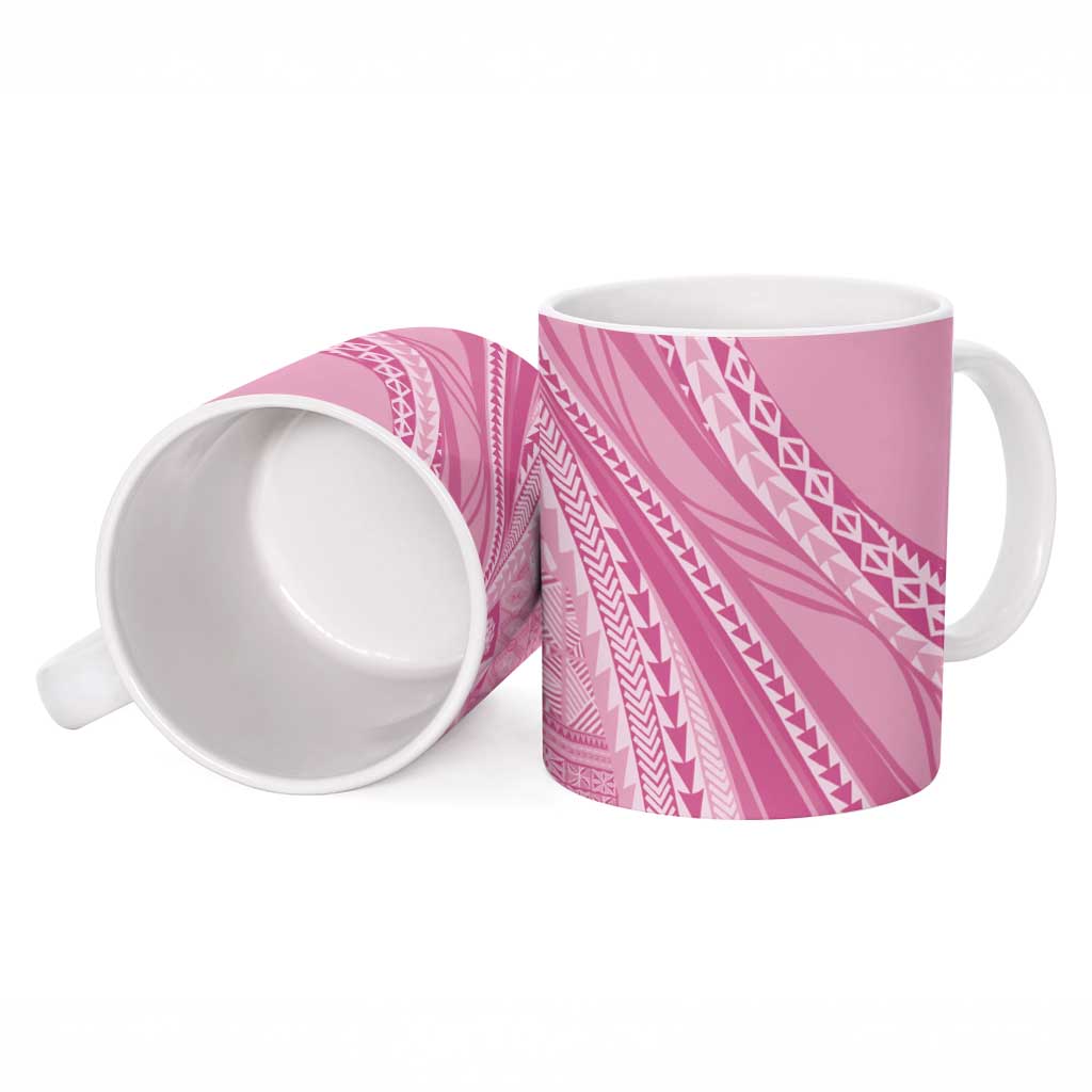 Pasifika Women's Day - Samoa Siapo Malu Tattoo Inspired Ceramic Mug Pink LT7 - Polynesian Pride