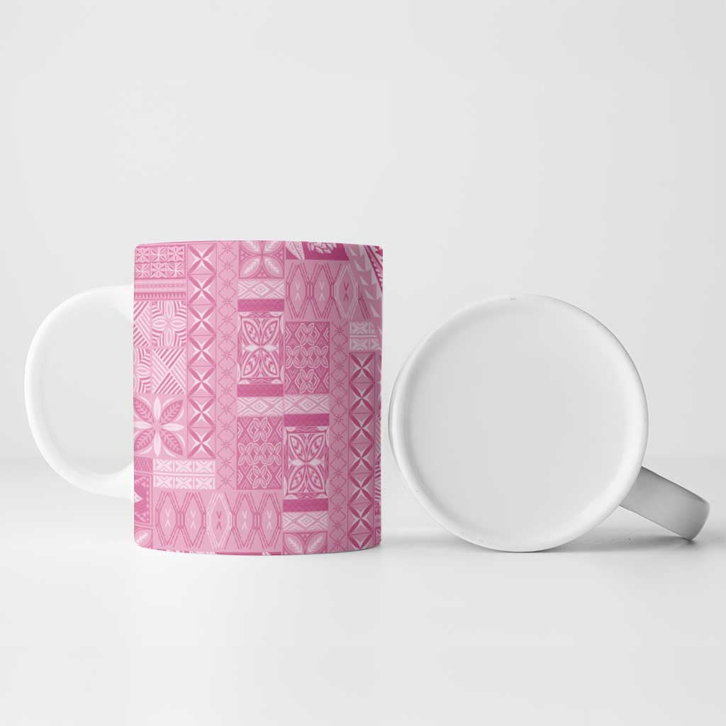 Pasifika Women's Day - Samoa Siapo Malu Tattoo Inspired Ceramic Mug Pink LT7 - Polynesian Pride