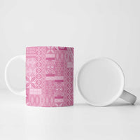 Pasifika Women's Day - Samoa Siapo Malu Tattoo Inspired Ceramic Mug Pink LT7 - Polynesian Pride