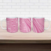 Pasifika Women's Day - Samoa Siapo Malu Tattoo Inspired Ceramic Mug Pink LT7 - Polynesian Pride