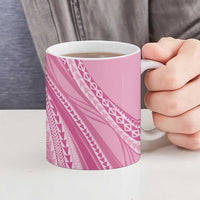 Pasifika Women's Day - Samoa Siapo Malu Tattoo Inspired Ceramic Mug Pink LT7 - Polynesian Pride
