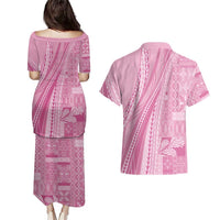 Pasifika Women's Day - Samoa Siapo Malu Tattoo Inspired Couples Matching Puletasi and Hawaiian Shirt Pink LT7 - Polynesian Pride