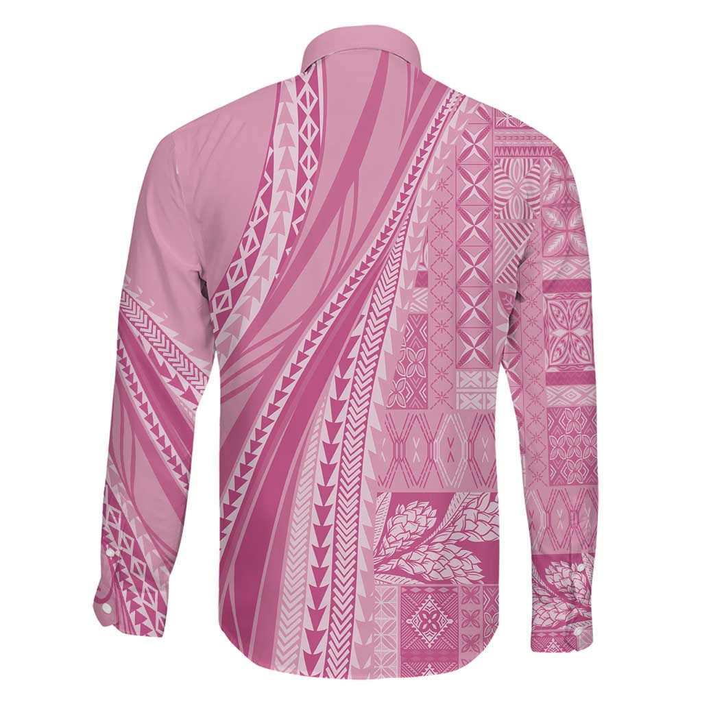Pasifika Women's Day - Samoa Siapo Malu Tattoo Inspired Family Matching Mermaid Dress and Hawaiian Shirt Pink