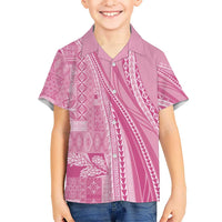 Pasifika Women's Day - Samoa Siapo Malu Tattoo Inspired Family Matching Mermaid Dress and Hawaiian Shirt Pink