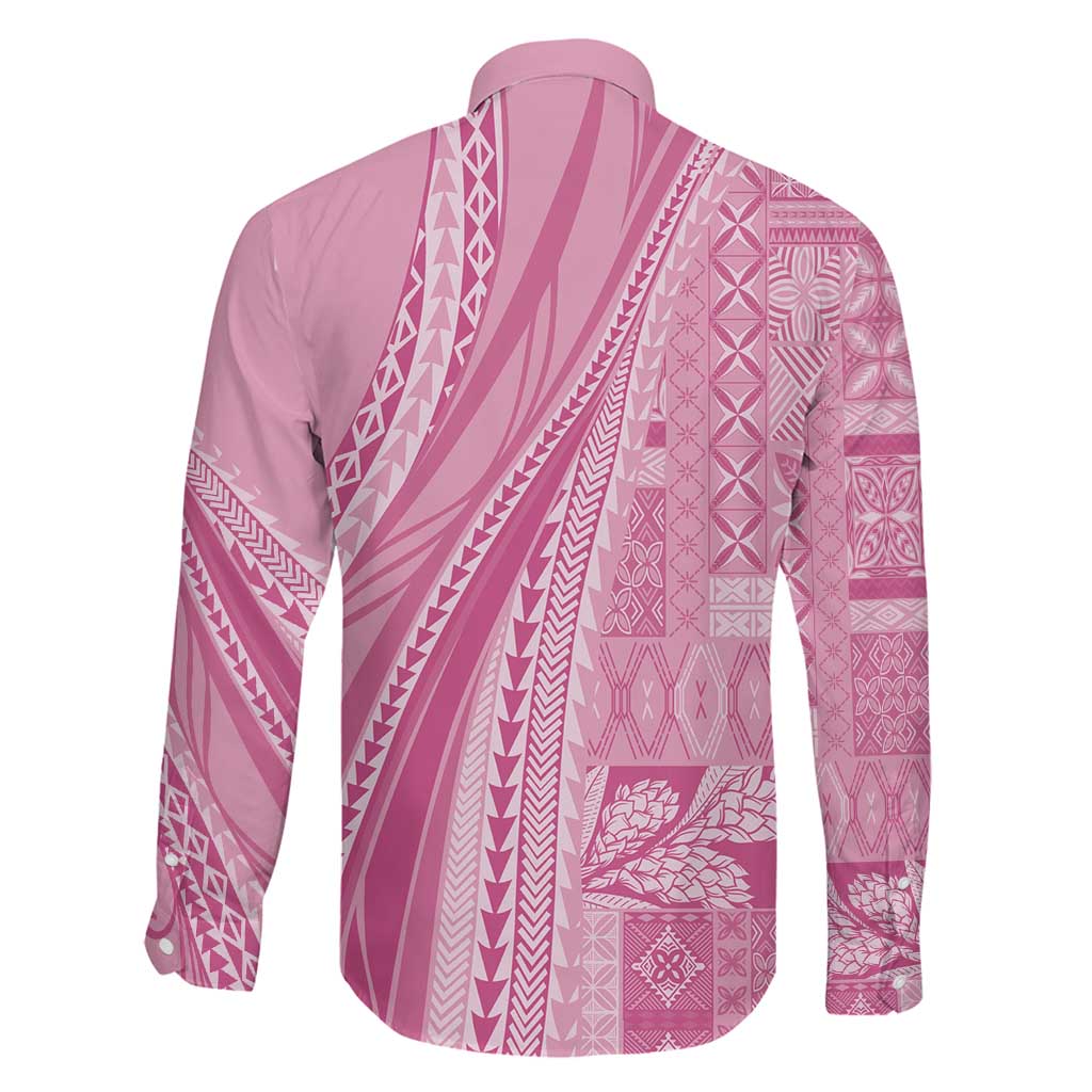 Pasifika Women's Day - Samoa Siapo Malu Tattoo Inspired Family Matching Tank Maxi Dress and Hawaiian Shirt Pink