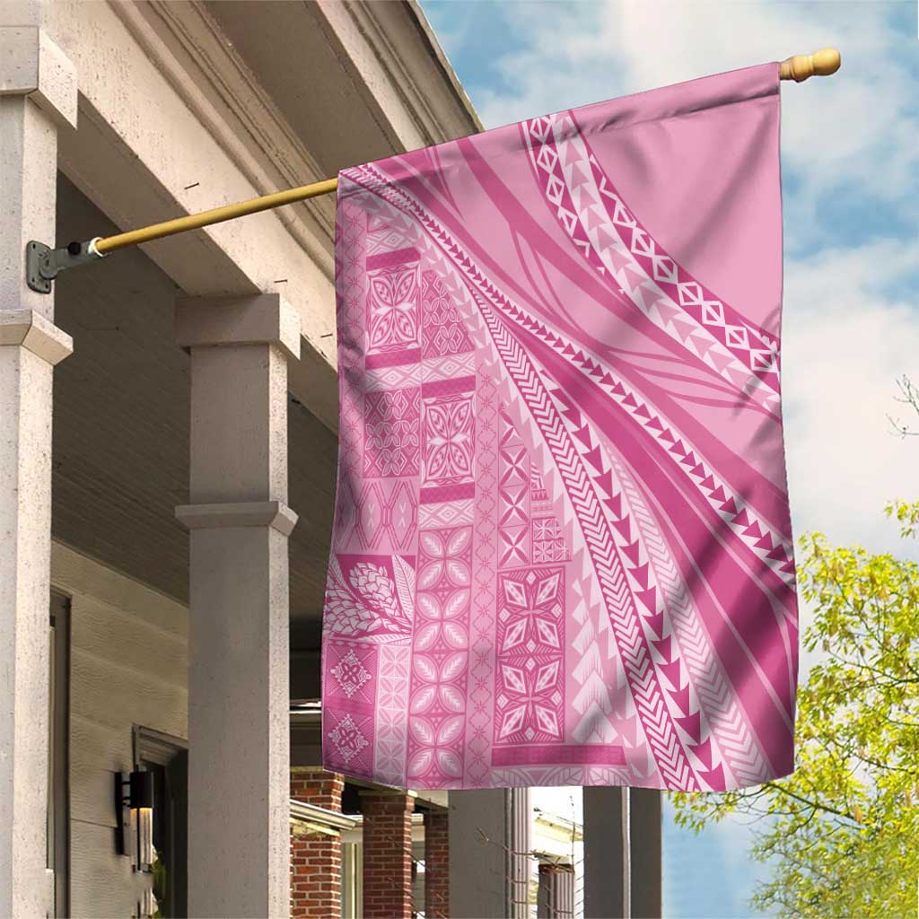 Pasifika Women's Day - Samoa Siapo Malu Tattoo Inspired Garden Flag Pink