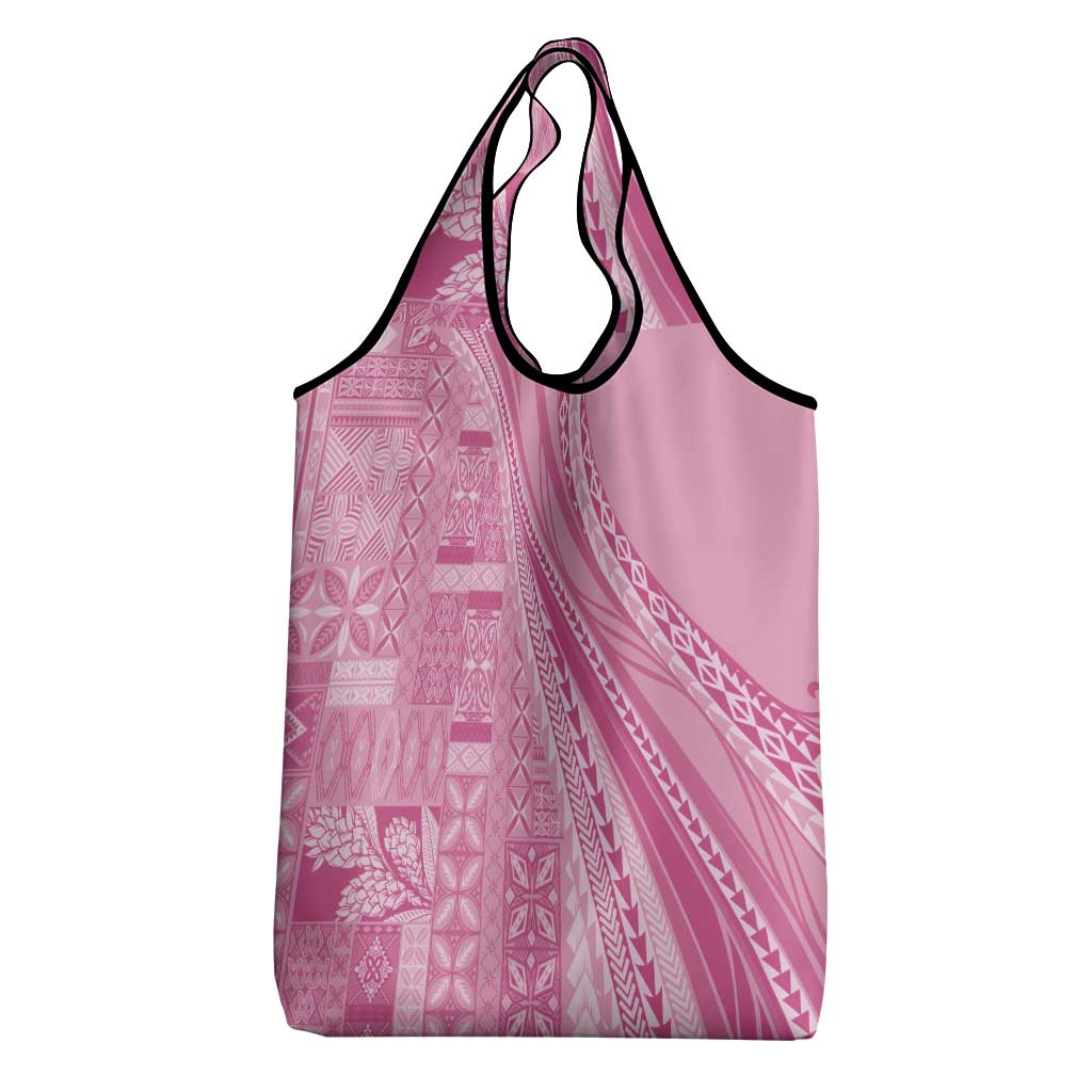 Pasifika Women's Day - Samoa Siapo Malu Tattoo Inspired Grocery Bag Pink LT7 - Polynesian Pride