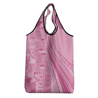 Pasifika Women's Day - Samoa Siapo Malu Tattoo Inspired Grocery Bag Pink LT7 - Polynesian Pride