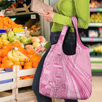 Pasifika Women's Day - Samoa Siapo Malu Tattoo Inspired Grocery Bag Pink LT7 - Polynesian Pride