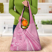 Pasifika Women's Day - Samoa Siapo Malu Tattoo Inspired Grocery Bag Pink LT7 - Polynesian Pride