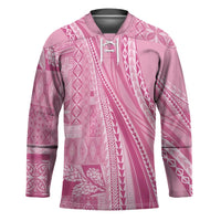 Pasifika Women's Day - Samoa Siapo Malu Tattoo Inspired Hockey Jersey Pink LT7 Unisex Pink - Polynesian Pride