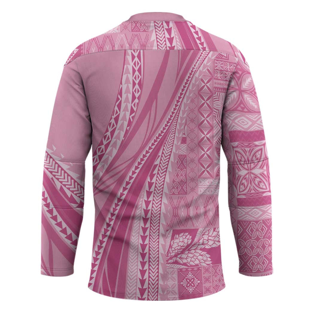 Pasifika Women's Day - Samoa Siapo Malu Tattoo Inspired Hockey Jersey Pink LT7 - Polynesian Pride