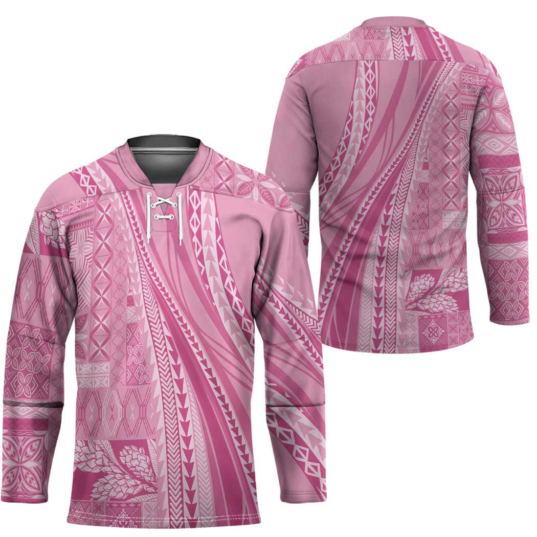 Pasifika Women's Day - Samoa Siapo Malu Tattoo Inspired Hockey Jersey Pink LT7 - Polynesian Pride